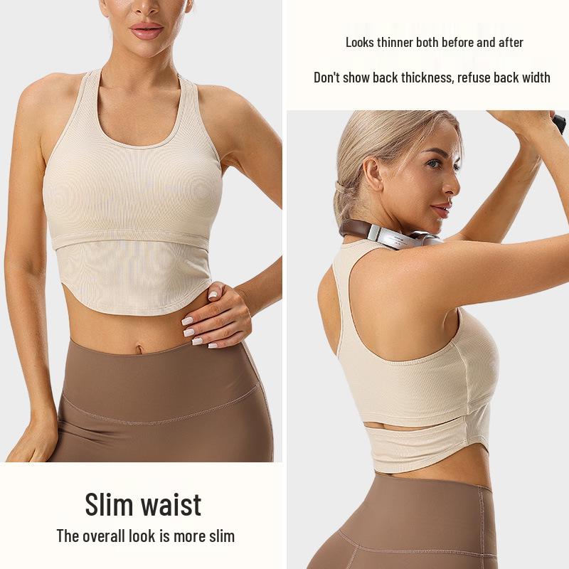 Women's High-Impact Sports Bra with Chest Pad - Shockproof Yoga and Running Top