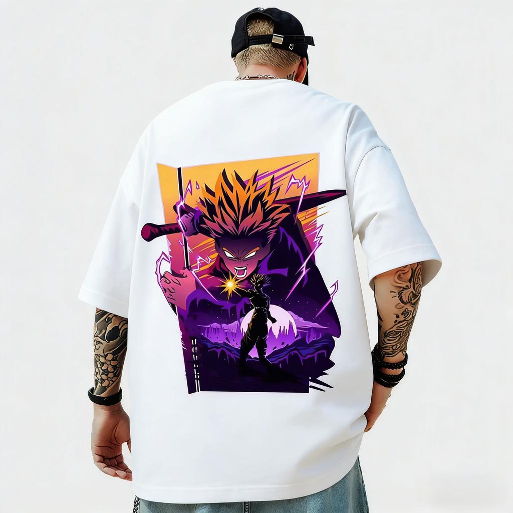New Dragon Ball Anime Goku Roundneck Shortsleeved 2026 Summer American Mens Loose and Breathable Sports Cotton Tshirt