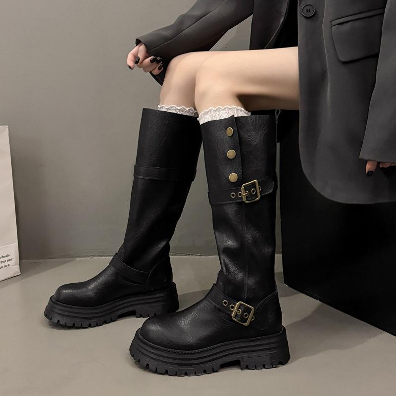 But Knee Boots, Children's Models, Small Autumn and Winter Women's Boots, Thick-soled Medium-soled Martin Boots, Tall Knights, Thin Boots