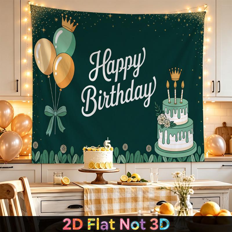 Party Backdrop Happy Birthday Birthday Green Photo Booth Background Front Door Decor