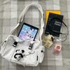 Harajuku Canvas Messenger Bag Solid Color Women Crossbody Bags Large Capacity Shoulder Bag Multiple Pocket Bolsos Sac
