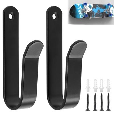 Suport de perete minimalist set 2 bucăți schi placă de surf skateboard display depozitare negru