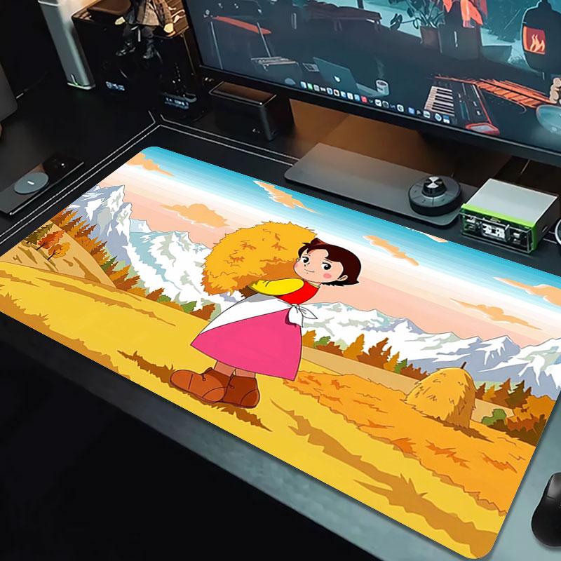 Heidi Alps Cartoon Large Size Mouse Pad Large Gaming Table Cushion Non-slip Laptop Tablet Big Mousepad XXL Mat Mini PC Playmat With Lock Edge