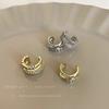 Multi-Layer Zircon Ear Bone Clip Without Ear Piercing, Women'S Light Luxury High-End Earclip Earrings, Cold Wind Ear Jewelry