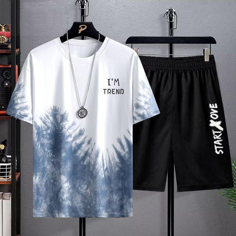 

Summer Men s Sets Fashion Tracksuits Casual Breathable Short Sleeve Sports T Shirt Shorts Basketball Set XXXXXL