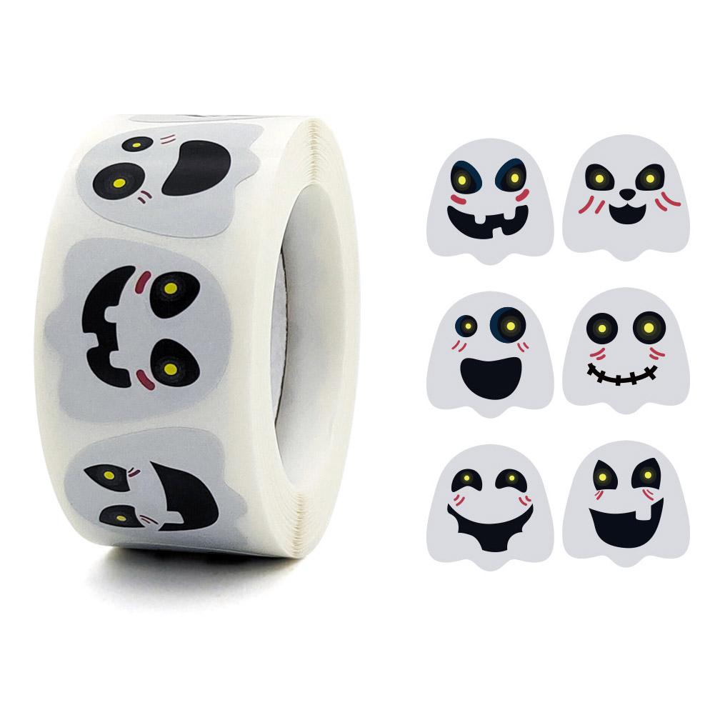 

1 рулон наклейки для вечеринки в честь Хэллоуина, крафт-бумажные пакеты, декор для трюков или конфет, наклейка для лечения, Ba N5G2