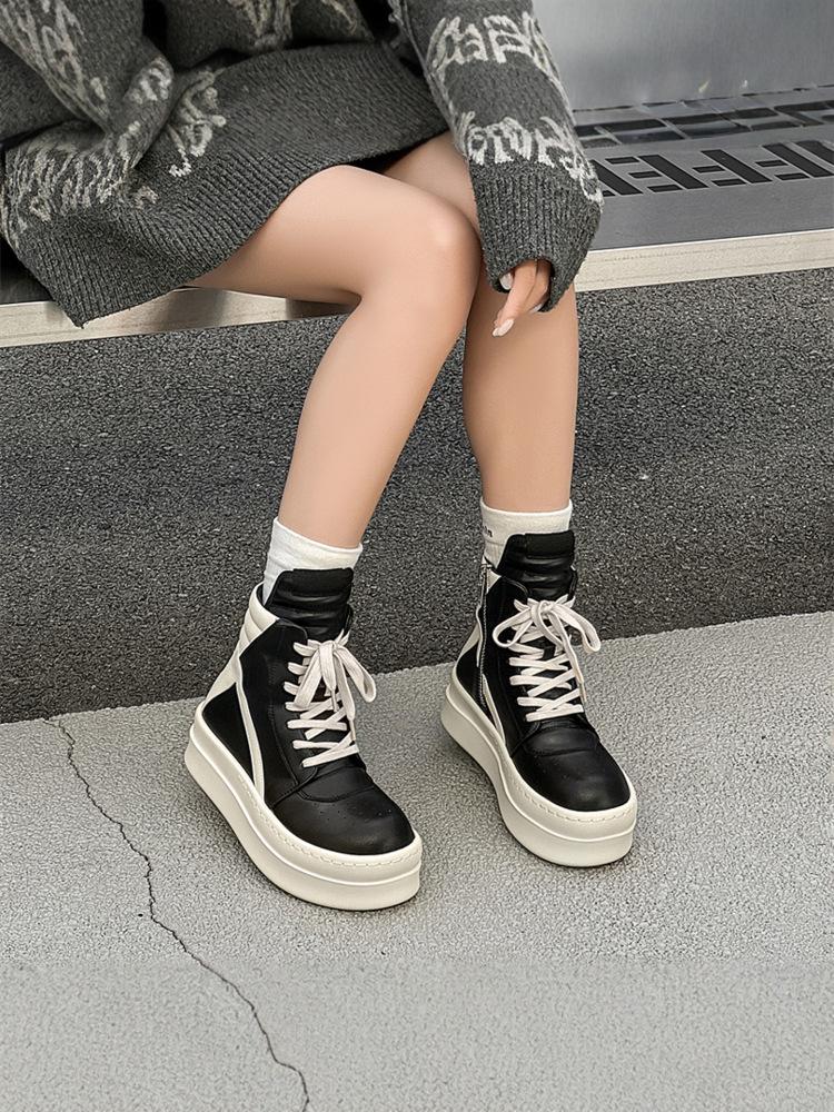 Height-Boost 10cm Unisex High-Top Sneakers with Inverted Triangle Design