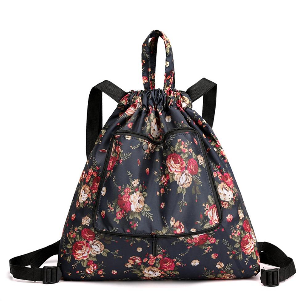 Multifunctional Drawstring Bag Lightweight Folded Backpack Portable Shopping Bag Camping