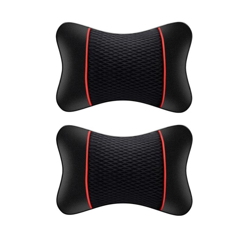 

2 шт. подголовник автомобильного сиденья с дышащей сеткой, из ПУ кожи, универсальные автомобильные подушки, подголовник, подушка для поддержки шеи, подушка для сиденья