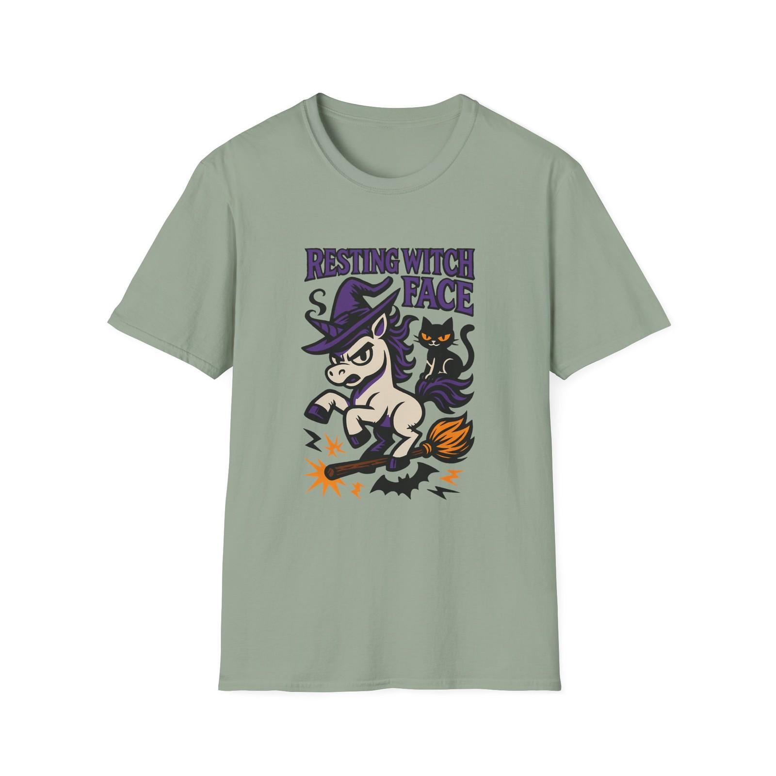 Unisex Softstyle T-Shirt Mens Womens Tees Top Boonicorn Broom Smug Black Cat Funny Halloween Fall 3XL
