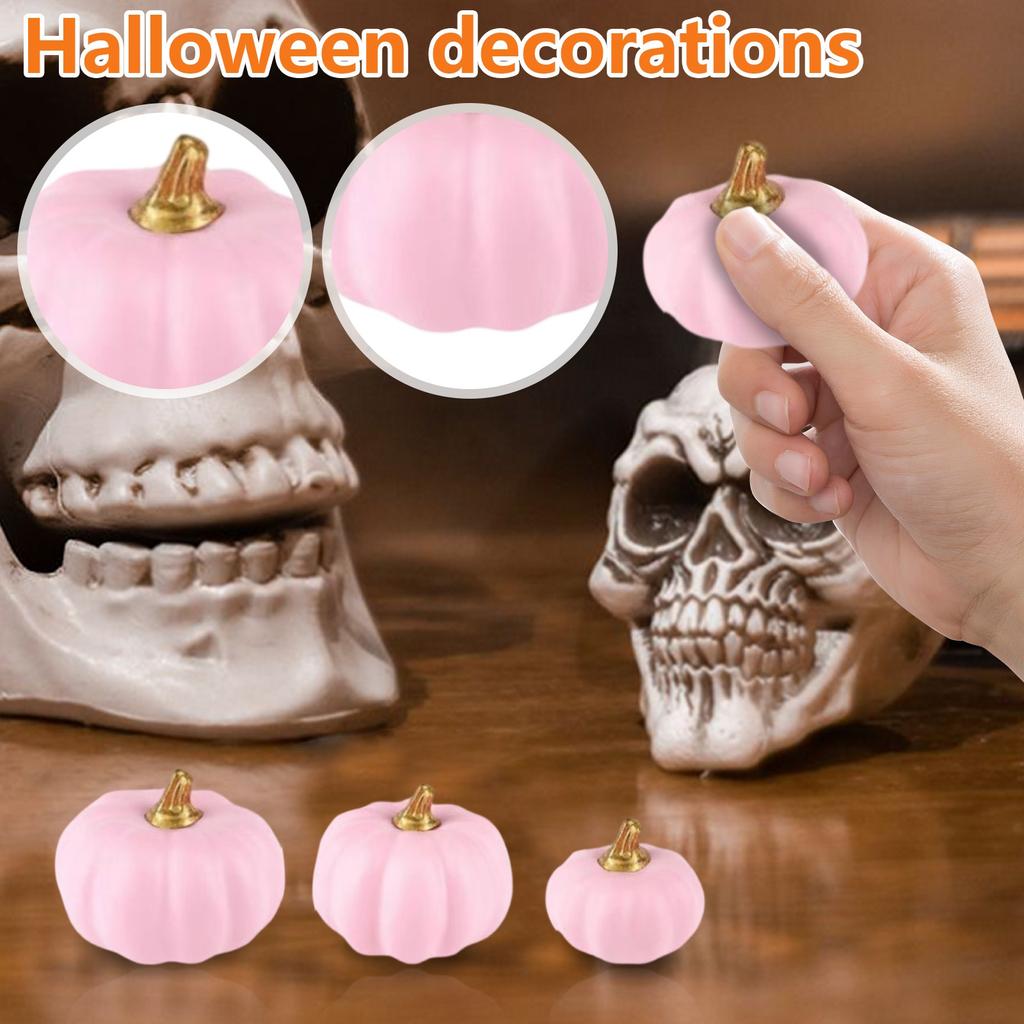 12pcs Simulation Pumpkin Model Pinks Foam Pumpkin Suit