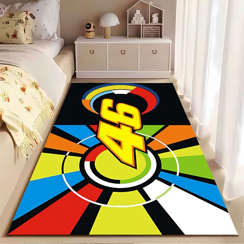 Colorful Number 46 Graphic Carpet Suitable As a Non-slip Mat for the Living Room or Bedroom Sofa