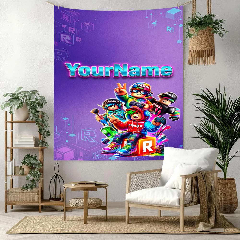 Roblox Custom Your Name Wall Decor Tapestry Art For Pet Memorial Birthdaywedding Party Backdrop Family Gift