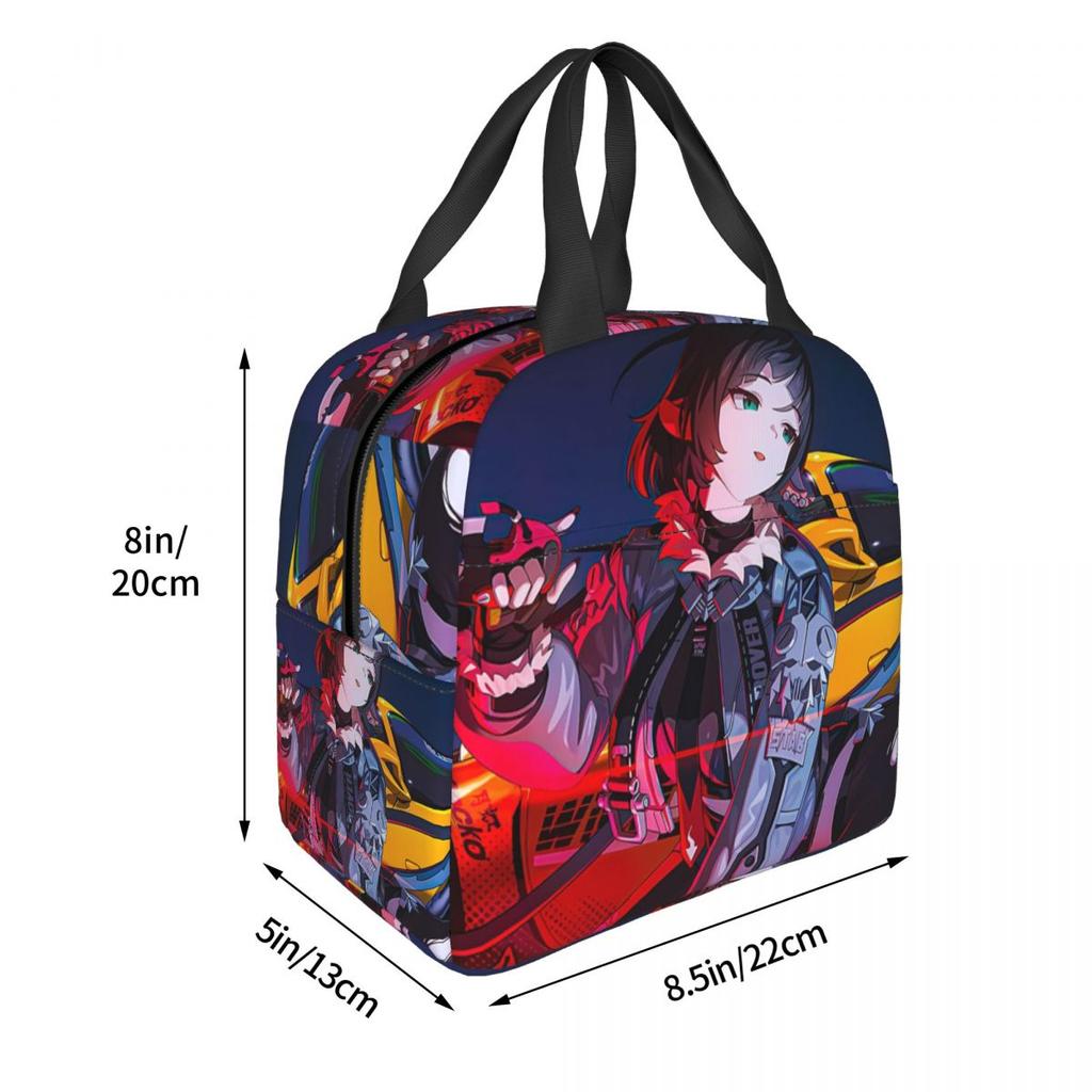 Kawaii Anime Girl Jane Doe Cartoon Insulated Lunch Bag for Women Office Cooler Thermal Food Box Tote Lunch Boxes Container