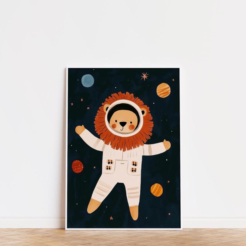 

1pc Space Cute Animals Mural Space Tiger Zebra Lion Mouse Poster Skateboard Animals Modern Kindergarten Decor Classroom Decor 21cm×30cm NoFrame