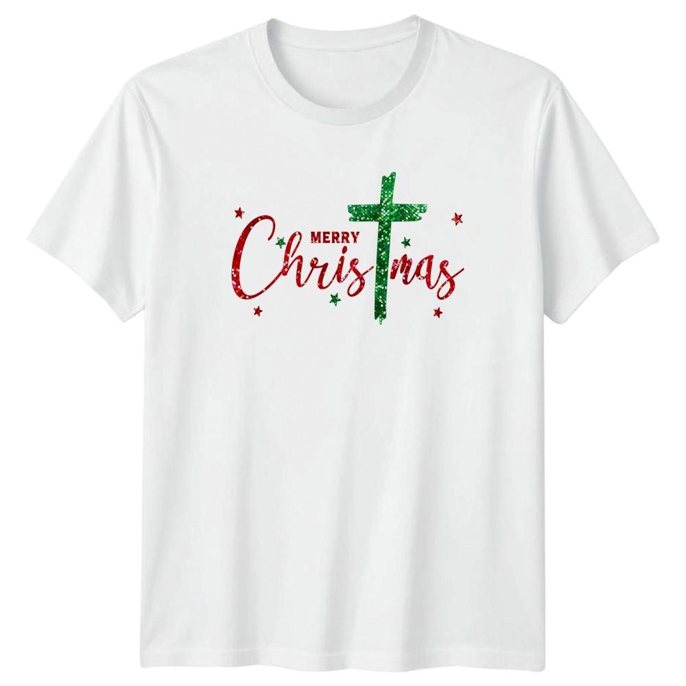 Merry Christmas Cross Holidays Unisexs TShirt Unisexs Tee Graphic Unisex Top