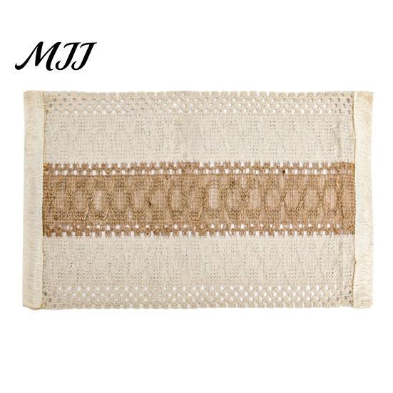 Holiday Table Decorations for Christmas Boho Runner with Tassels, Cotton Linen Rustic Runner, Striped Linens Tassels Farmhouse Home Party Bridal