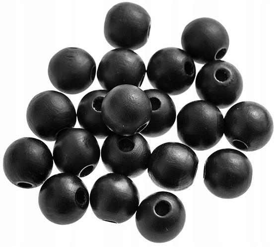 Wooden Beads Matte Black, 16mm 20pcs