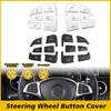For Benz C GLC Class 2015-18 Black Silver Steering Wheel Button Fix Cover Decor