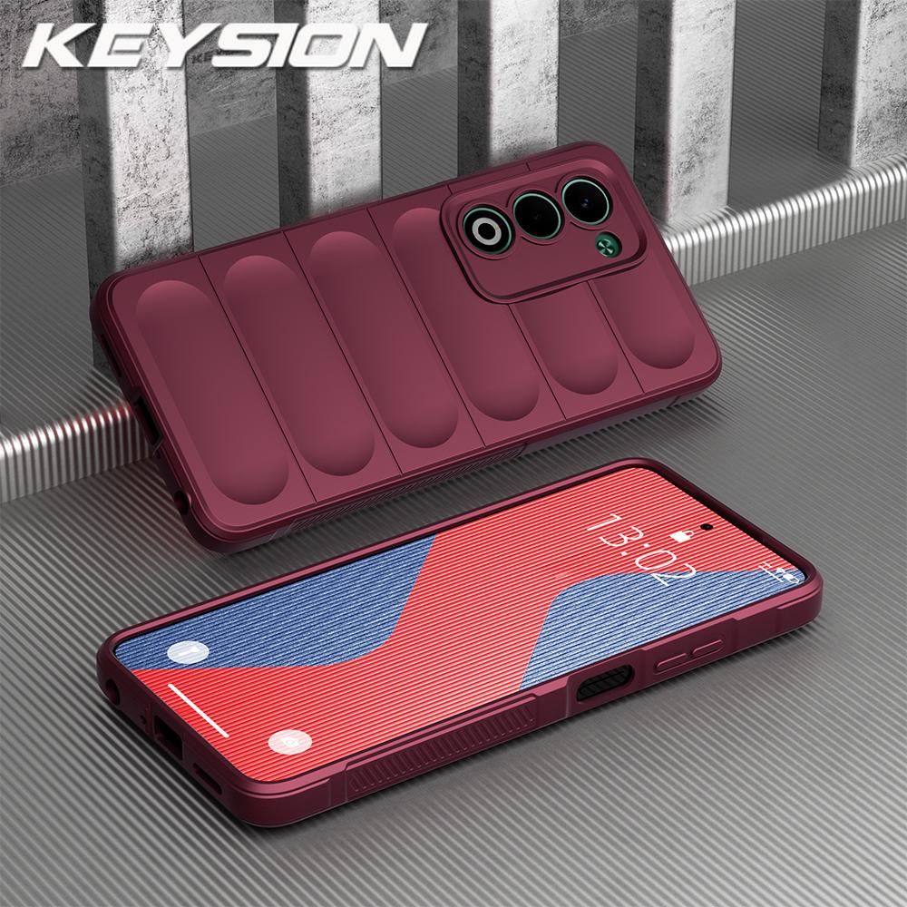 

KEYSION Shockproof Matte Phone Case for OPPO A5 4G 5G Anti-skid Soft Silicone Phone Back Cover for OPPO A5 5G for OPPO A5 вина червоного кольору
