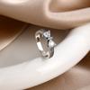 925 Silver Red Pink White bows Ring For Women Jewelry Open Design Wedding Party Fashion Gift