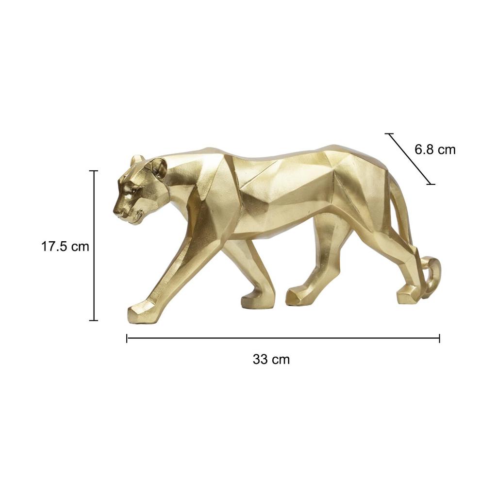 Decorative Golden Leopard Statue for Home & Office | Animal Showpiece for Living Room, Bedroom, Office Table, Study Desk & Reception