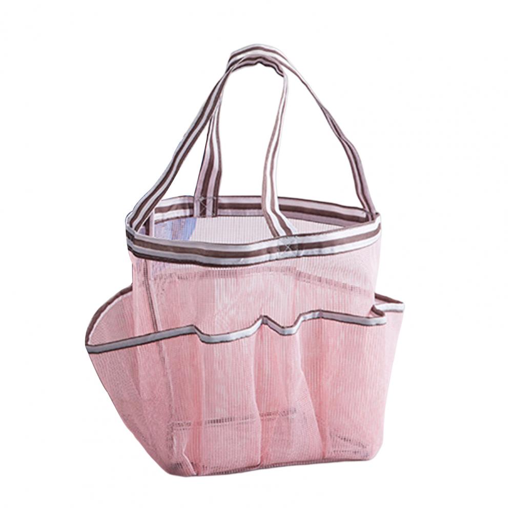 8Pocket Mesh Toiletry Bag Hanging Waterproof Bathroom Shower Bag Beach College Dorm Hanging Shower Organizer Portable Travel Bag