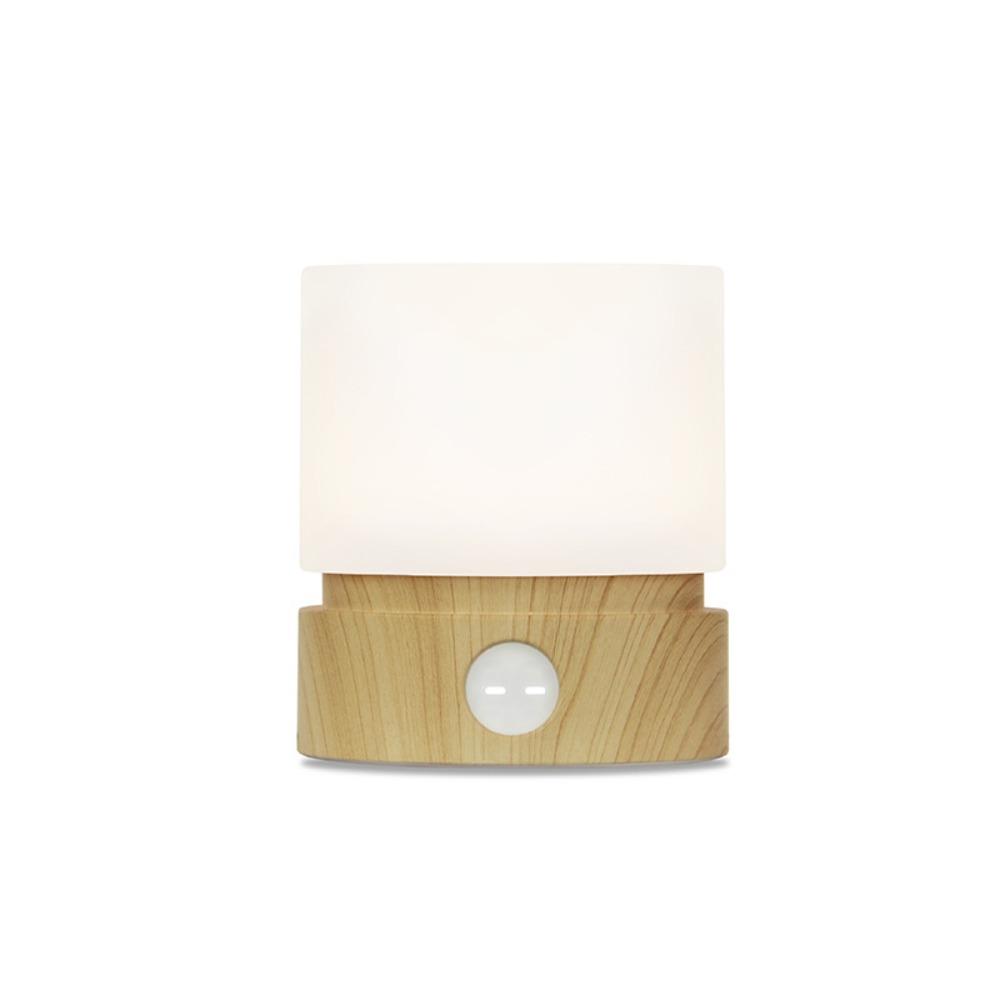 Warm White Light Timer Night Light Infinite Dimming Cylindrical Shape LED Bedside Lamp Round Design Small Size