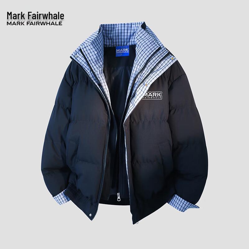 Marc Fair Plaid Faux Two-Piece Warm Padded Jacket for Women