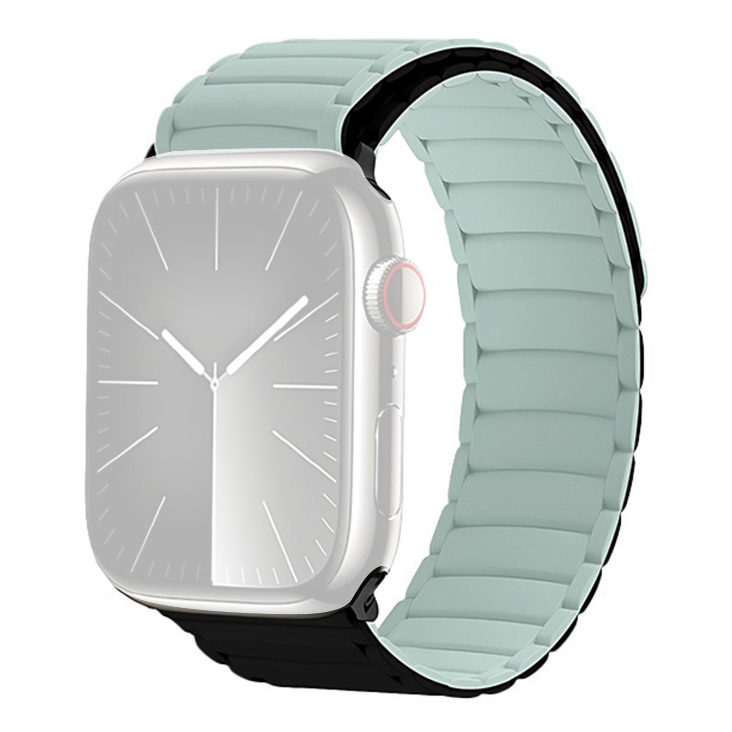 

Ремешок для Apple Watch Series 10 9 8 7 SE 6 5 4 3 2 1 42 мм 41 мм 40 мм 38 мм Двухцветный магнитный силиконовый ремешок-петля D