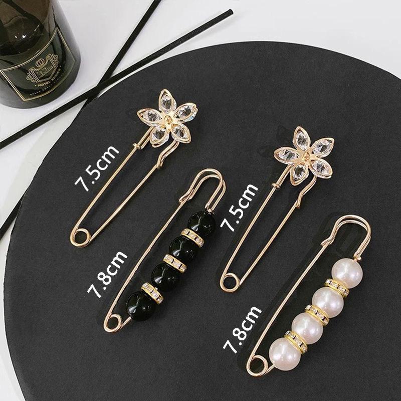 Elegant Pearl Flower Brooch for Women - Anti-Exposure Clothing Pin Accessory