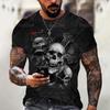 Tričko se vzorem Skull Reaper 3D pánské pouliční potisk hororová série Tričko letní móda zábava pánské tričko větší velikosti