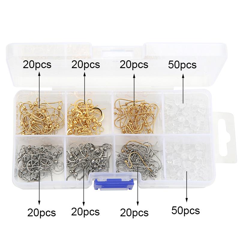 

1set Stainless Steel Earring Hooks Bulk Lot Hypoallergenic Anti Allergy Earring Clasps Wire For Diy Jewelry Making Accessories