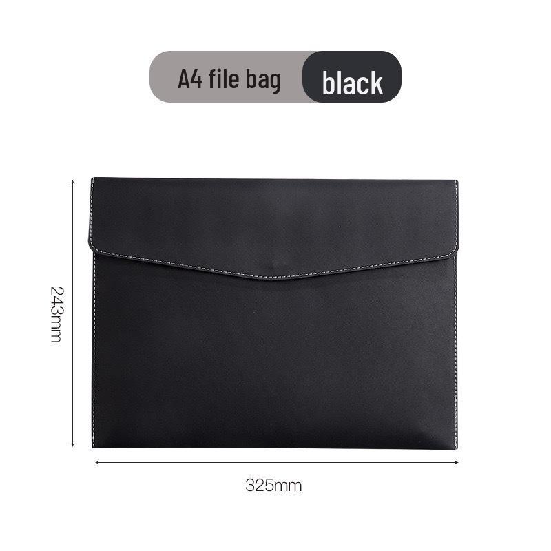 A4 Leather Office File Bag - Business Document & Contract Holder