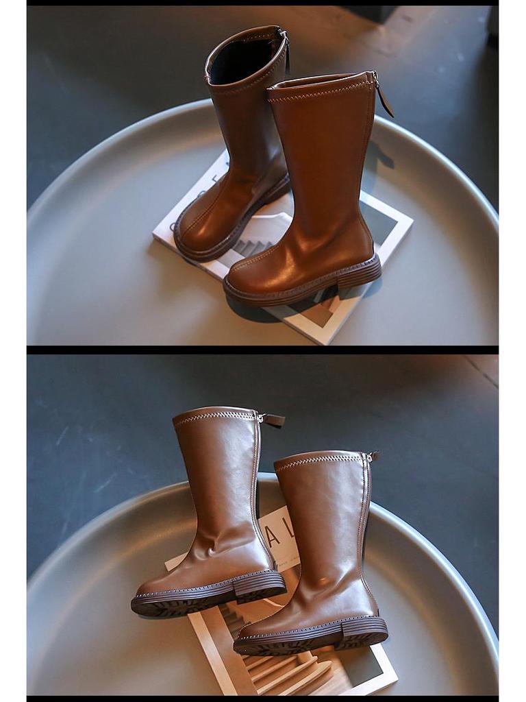 Stivali Princess Alti da Bambina - Pelle, Mezza Gamba, Comodi, Versatili per Autunno/Inverno