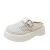 Baotou Half Slippers Women's Outer Wear 2025 Summer New Mesh Breathable Women's Shoes Hole Sandals Platform Beach Slippers