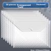30 Transparent A4 File Folders with Diagonal Stripes, Thickened Button Closure Document Folders for Exams And Papers, Hidden Buttons, Waterproof