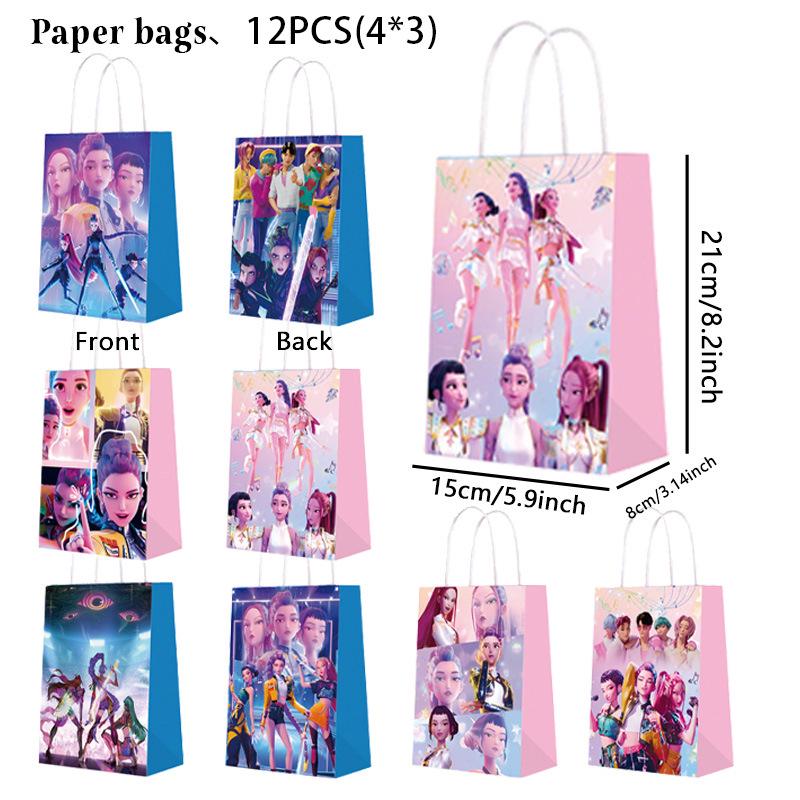 K-Pop Blue Witch Hunter Birthday Party Banner, Cake Toppers, and Balloon Set Decorations