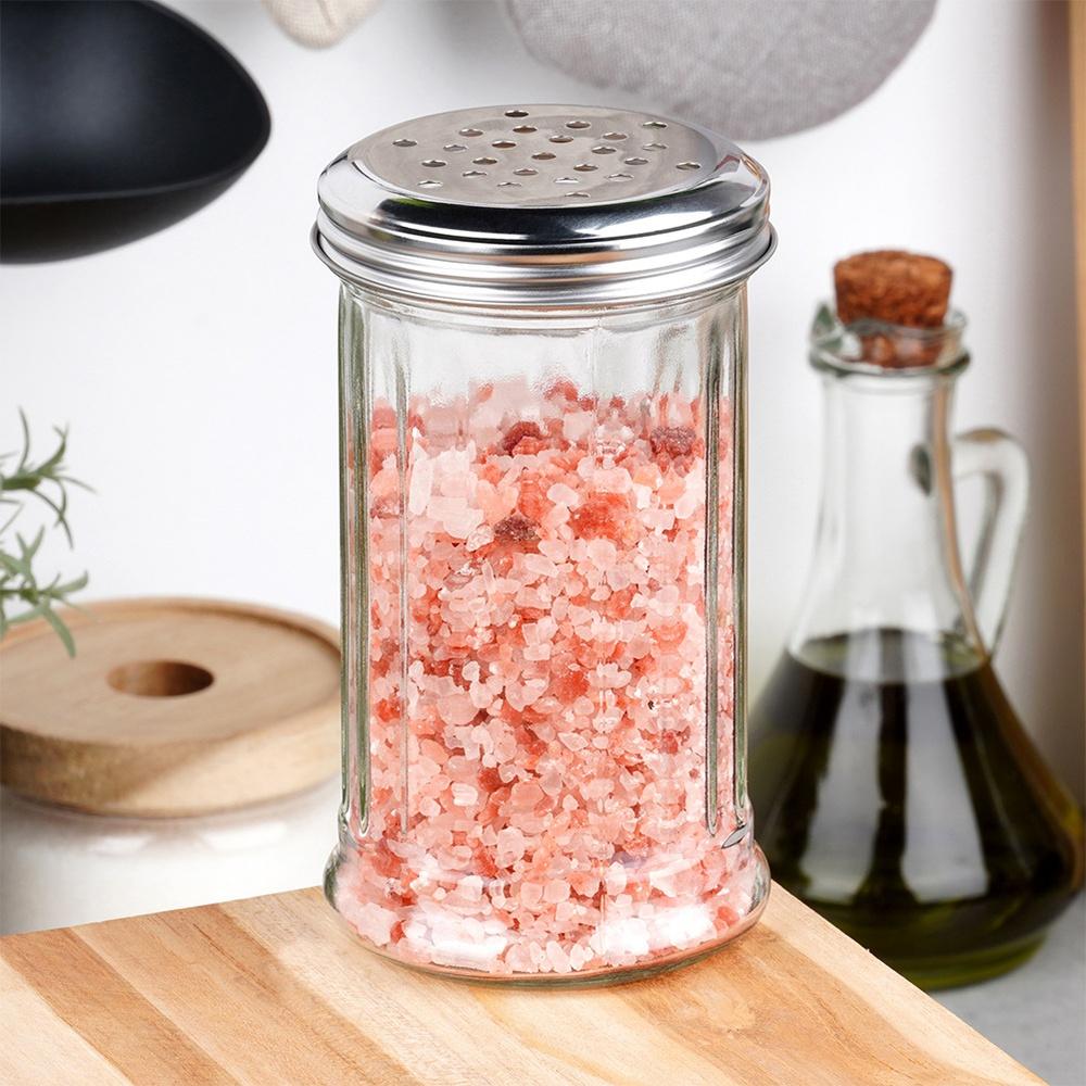 Duży Pojemnik Szklany z Sitkiem na Przyprawy Cukier Puder Parmezan Posypki