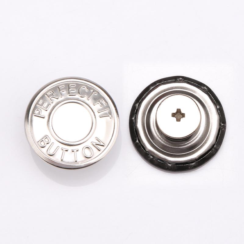 Adjustable No-Sew Metal Buttons for Denim, Removable Waist-Tightening Magic Button