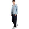 FILA Explore Classic Minimalist Casual Sports Outdoor Versatile Hooded Woven Jacket Men jackets Cyan-Gray-Blue A11M627708FBU