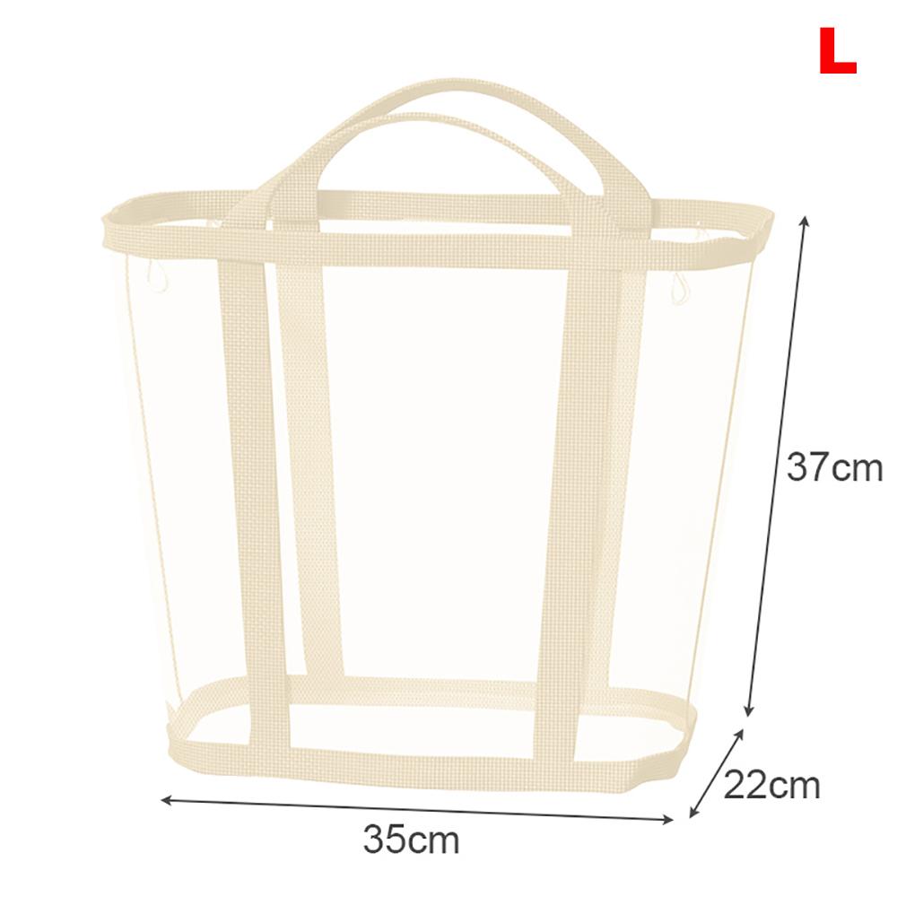 

Nylon Mesh Laundry Basket with Handle Breathable Folding Portable Dirty Clothes Organizer Bags Large Capacity Shower Storage Bag