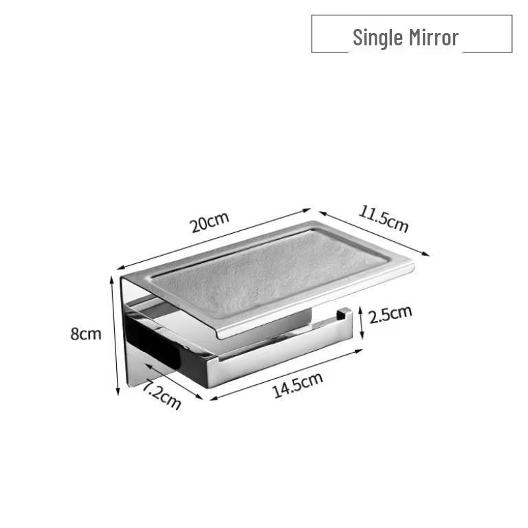 Gunmetal Grey Stainless Steel Wall-Mounted Toilet Paper Holder with Storage Rack