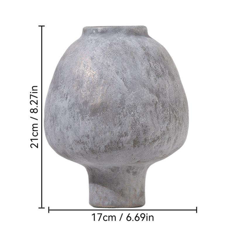 Retro Vases Ceramic Vase Ceramic Handicraft Hand Made Grain Crude Pottery Flower Vase Floral Arrangement Accessories Home Decor