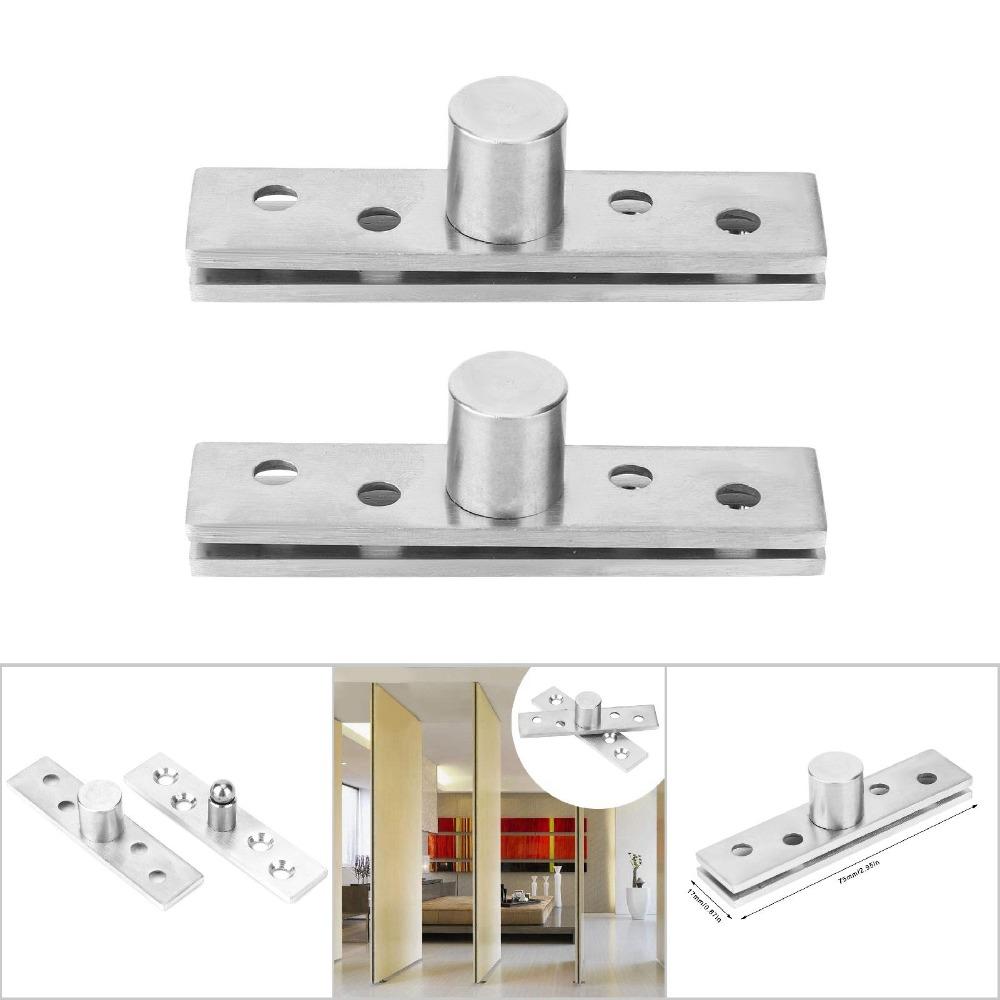 2pcs Silver Pivot Hinge Stainless Steel Concealing Hinge Rotating Rotating Door Hinge Door Hinges