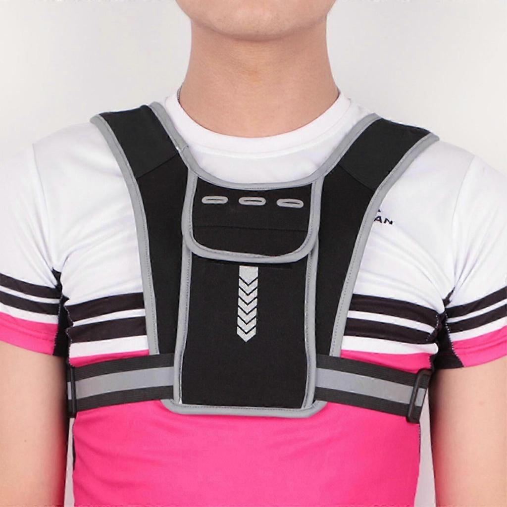 Running Vest, Reflective Running Phone Holder Bag with Adjustable Waist Belt, Lightweight Breathable for Night Jogging