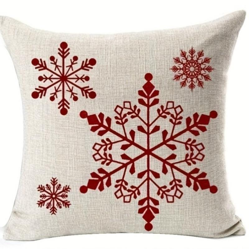 Christmas Pillow Cover Essential For Festival Decoration Christmas Tree Snowflake Pattern Sofa Bedroom Home Decoration