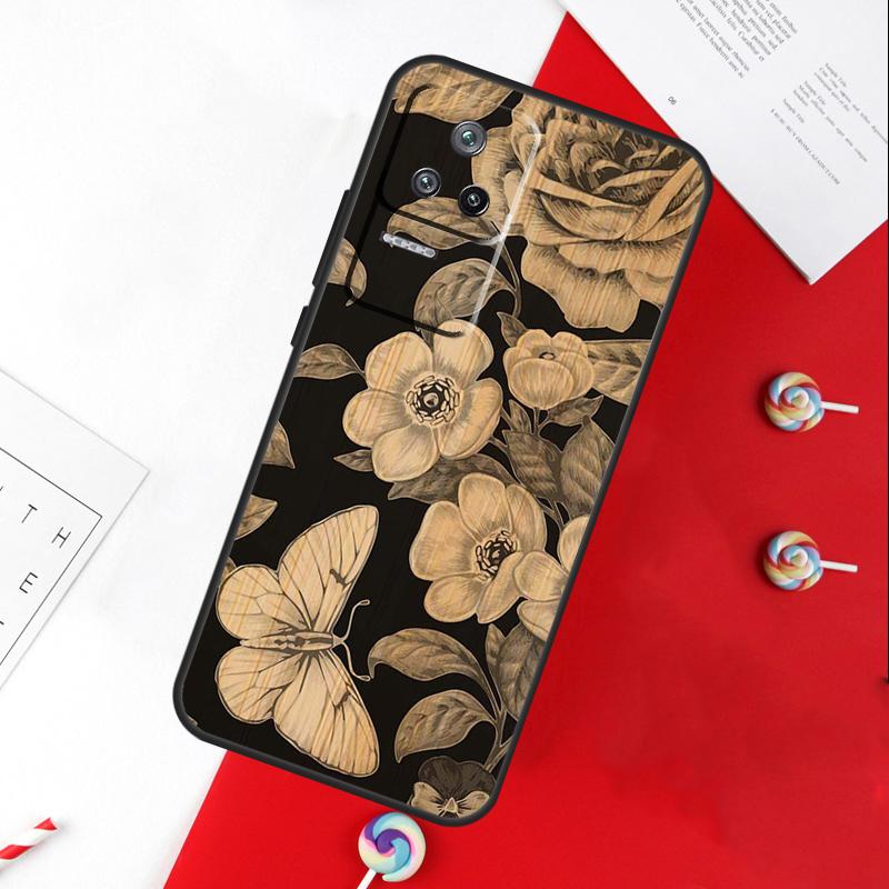 Tree Flower Bamboo Wood Cover For Xiaomi 11T 12T 13T 14T Pro 13 14 15 Ultra POCO X7 Pro X3 X5 X6 F5 F6 M6 Pro Case