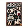 Funny Coffee Wine Metal Sign Vintage Bar Cafe Wall Decor Home Art Gift