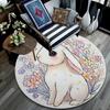 Bunny Round Area Rug,Carpet Rug for Living Room Bedroom Sofa Playroom Decor,Non-slip Floor Mat